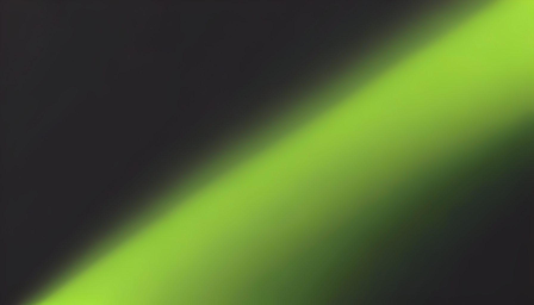 Abstract gradient composition in dark charcoal and lime green, subtle diagonal flow with a sleek modern feel